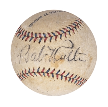 Babe Ruth & Family Multi-Signed Baseball With 3 Signatures Including Babe Ruth, Claire Ruth & Julia Ruth (Babe Ruth JSA & PSA/DNA AUTO 7)